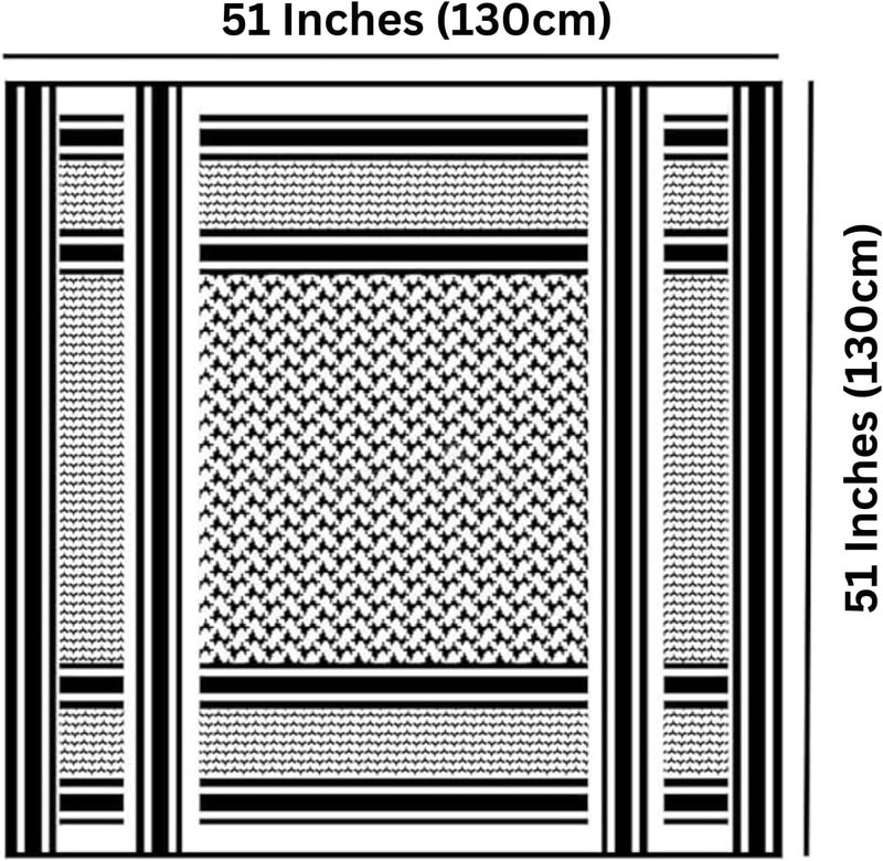 SHOPUKASA Cotton Shemagh Tactical Military Scarf Palestine Scarf Keffiyeh Head Neck Wrap gifts for Men & Women + Paper Bag - Image 4